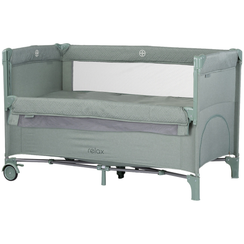 Camera copilului - Patut pliabil Chipolino Relax basil linen cu laterala culisanta