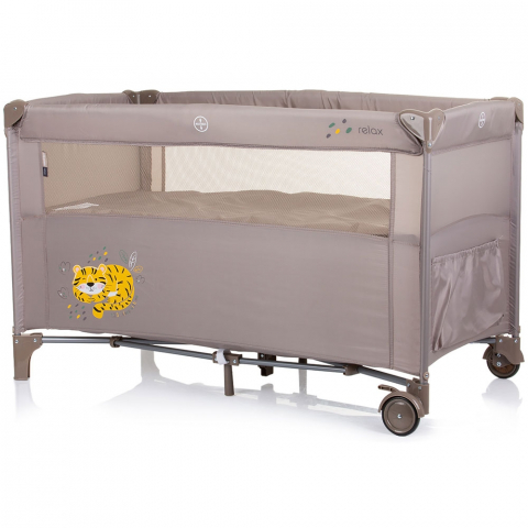 Patut pliabil Chipolino Relax macadamia cu laterala culisanta [2]