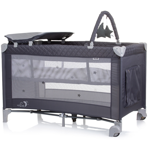 Patut pliabil cu saltea de infasat Chipolino Luna granite [1]