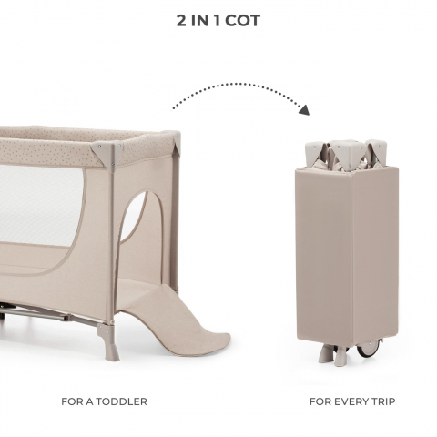 Patut travel kinderkraft joy2, fara accesorii, beige, varsta de la 0 luni la 3 ani [1]