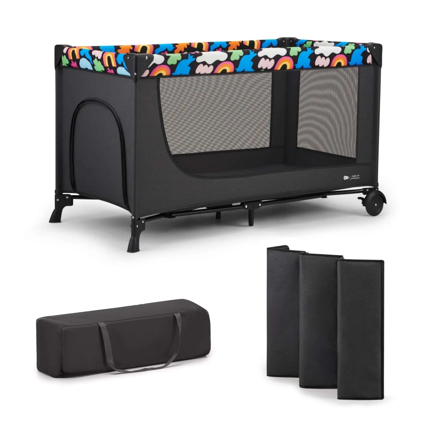 Patut travel kinderkraft joy2, fara accesorii, black, copii varsta 0 luni pana la 3 ani [1]