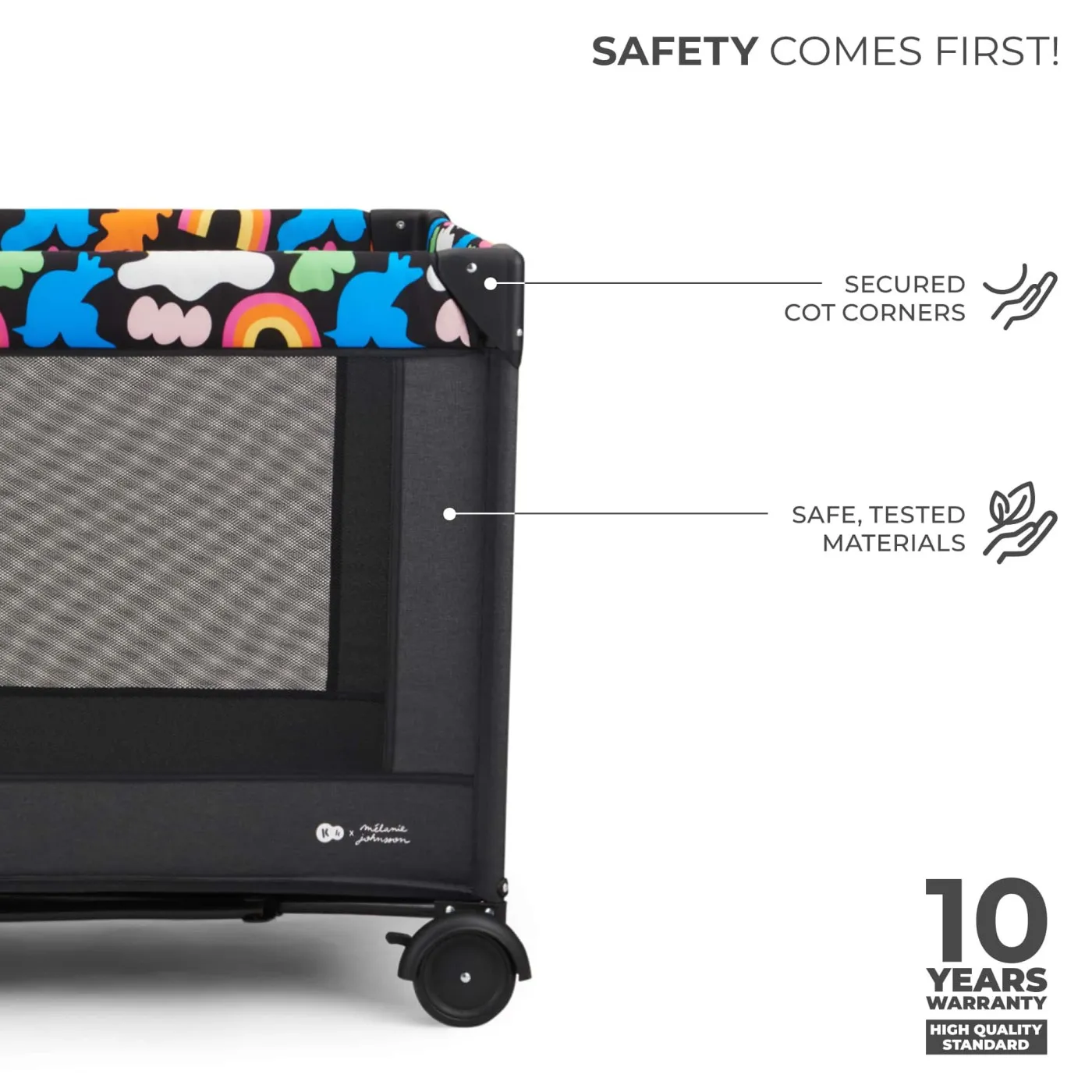Patut travel kinderkraft joy2, fara accesorii, black, copii varsta 0 luni pana la 3 ani [8]