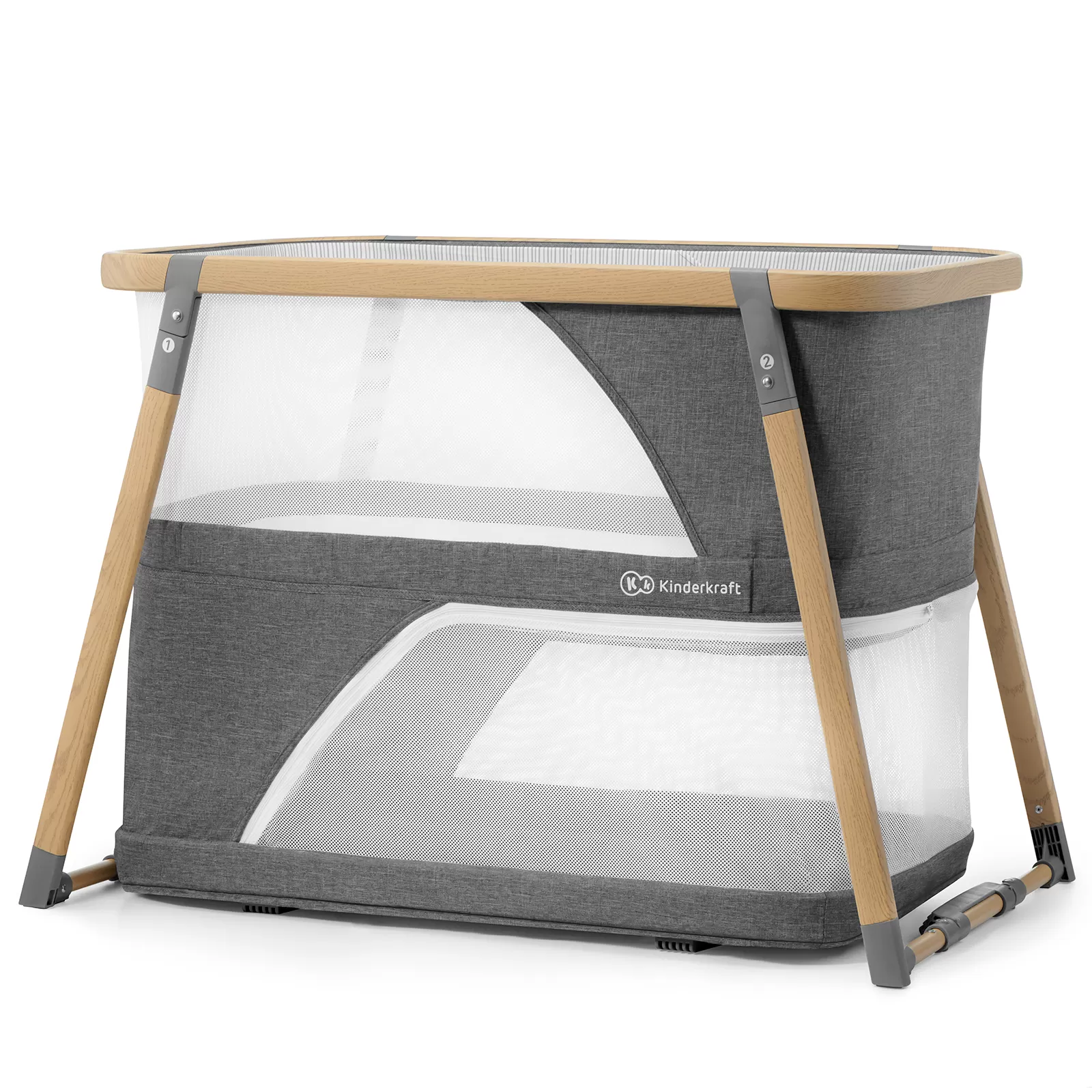 Camera copilului - Patut travel kinderkraft sofi, 4 in 1, grey, varsta de la 0 luni la 3 ani
