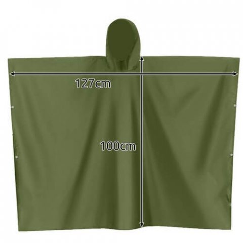 Pelerina de ploaie poncho impermeabila, universala, PVC, verde, 127x100 cm [6]