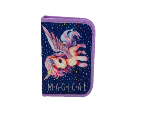 Rechizite Școlare - Penar 1 fermoar 2 extensii echipat 30 piese Magical