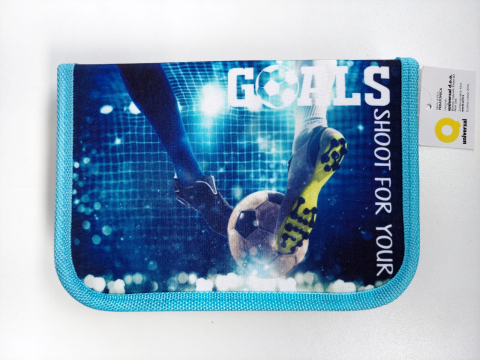 Rechizite Școlare - Penar 1 fermoar 2 extensii Shoot For Your Goals neechipat