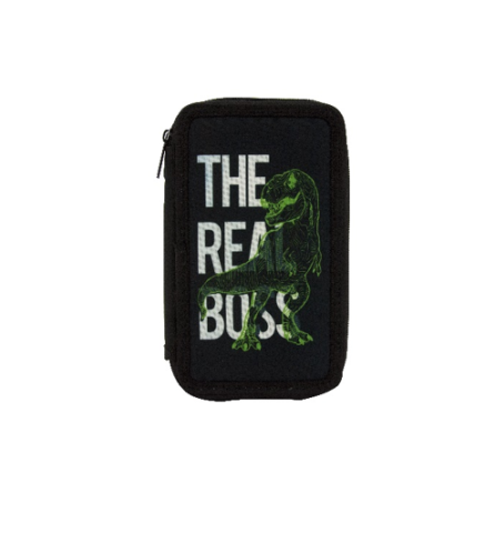 Rechizite Școlare - Penar 2 fermoare neechipat The Real Boss 30 piese  Univerzal