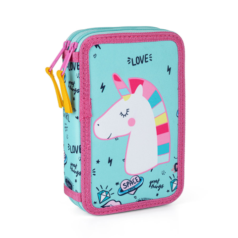 Rechizite Școlare - Penar 2 fermoare neechipat Unicorn Iconic Oxy