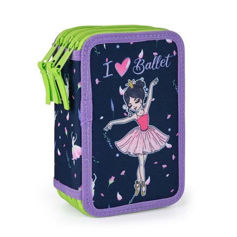 Rechizite Școlare - Penar 3 fermoare neechipat Ballerina Oxy