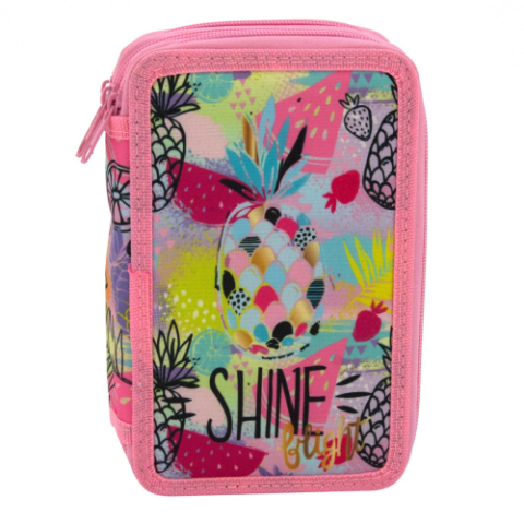 Rechizite Școlare - Penar 3 fermoare neechipat Shine Univerzal