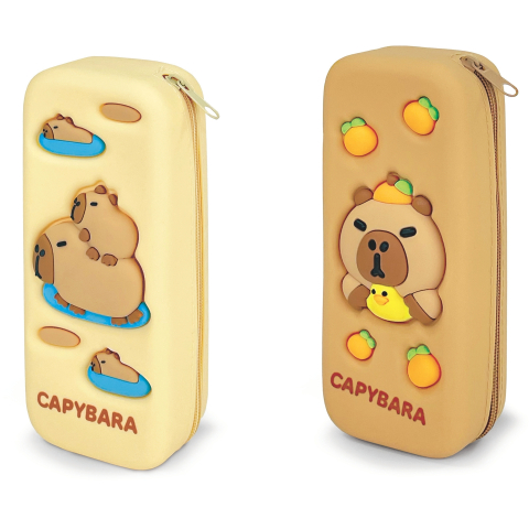 Rechizite Școlare - Penar BeCappy Capibara –  cu model in relief , pret/1 buc