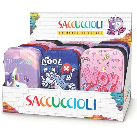 Rechizite Școlare - Penar - Colectia 3D XL Fantasy cu 1 fermoar - 15.5 x 22.5 x 4.5 cm (12buc/display), copii varsta 3 ani+,6 ani+,8 ani+