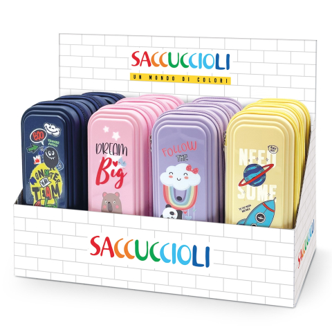 Rechizite Școlare - Penar - Colectia Be Positive cu 1 fermoar - 9.5 x 23 x 4.5 cm (12buc/display), copii varsta 3 ani+,6 ani+,8 ani+