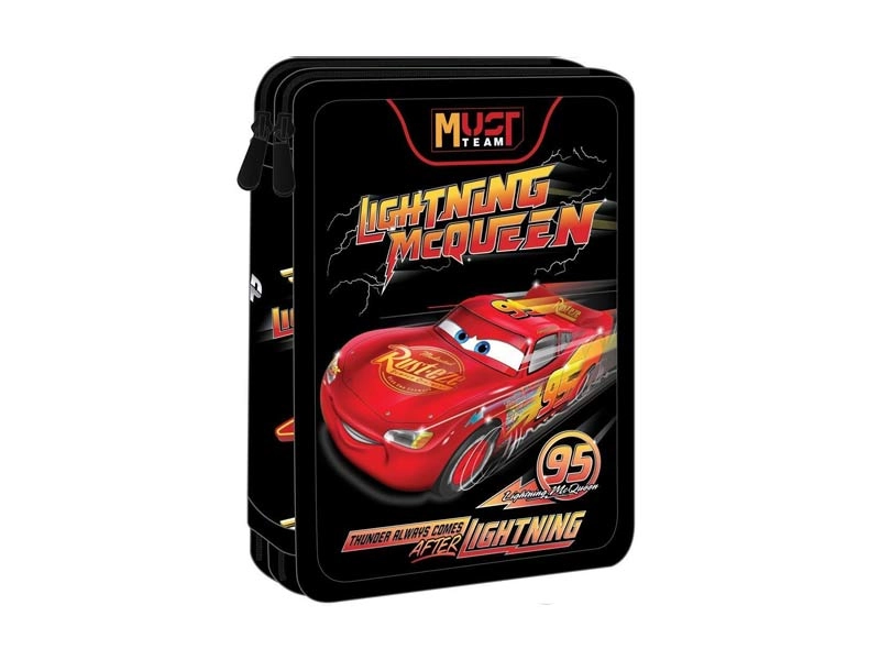 Rechizite Școlare - Penar echipat 2 fermoare 15x5x21 Cars Lightning Mcqueen 