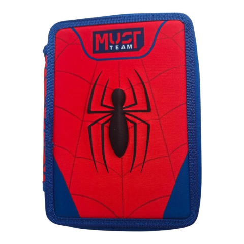 Rechizite Școlare - Penar echipat 2 fermoare 15x5x21 cm Spiderman Web 