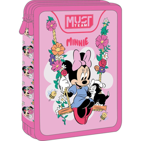 Rechizite Școlare - Penar echipat 2 fermoare 15x5x21cm Minnie   Must