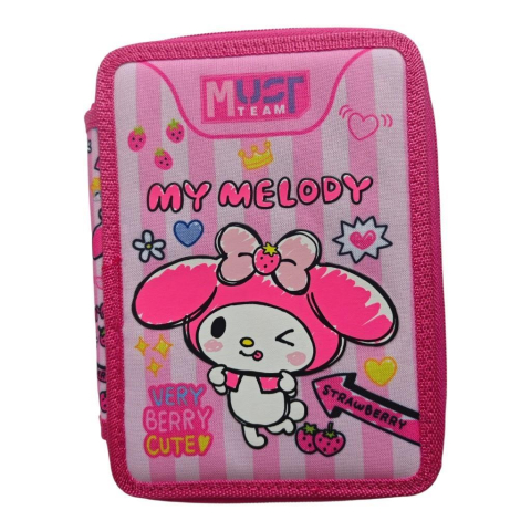Rechizite Școlare - Penar echipat 2 fermoare 15x5x21cm My Melody  Must