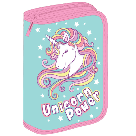 Rechizite Școlare - Penar echipat 23 piese 1 fermoar 2 extensii unicorn turcoaz pigna