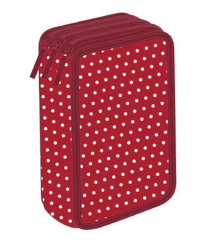 Rechizite Școlare - Penar echipat 33 piese 3 fermoare dots pigna