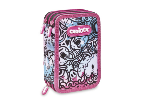 Rechizite Școlare - Penar echipat Carioca Comics 3 fermoare