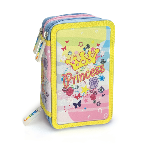 Penar echipat - Colectia pentru fete cu 3 fermoare (18 markere si 18 creioane colorate) - 13 x 20 x 6.5 cm (12buc/display), copii varsta 3 ani+,6 ani+,8 ani+ [3]