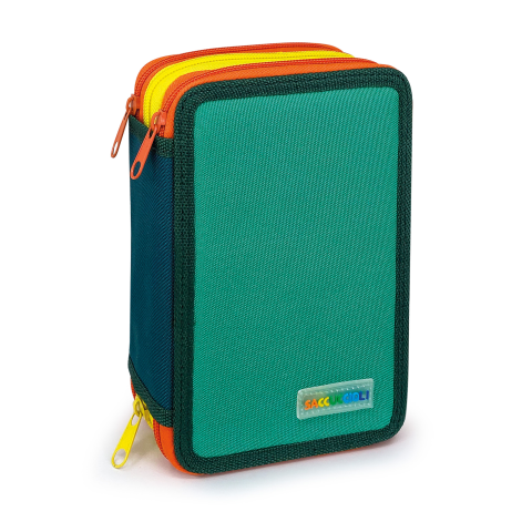 Penar echipat - Color Block Basic cu 3 fermoare (18 markere si 18 creioane colorate) - 13 x 20 x 6.5 cm (12buc/display), copii varsta 3 ani+,6 ani+,8 ani+ [1]