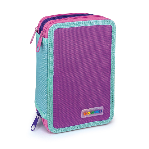 Penar echipat - Color Block Basic cu 3 fermoare (18 markere si 18 creioane colorate) - 13 x 20 x 6.5 cm (12buc/display), copii varsta 3 ani+,6 ani+,8 ani+ [5]