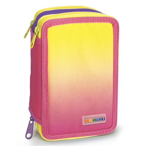 Penar echipat - Color Block cu 3 fermoare (18 markere si 12 creioane colorate) - 13 x 20 x 6.5 cm (12 buc/display), copii varsta 3 ani+,6 ani+,8 ani+ [5]