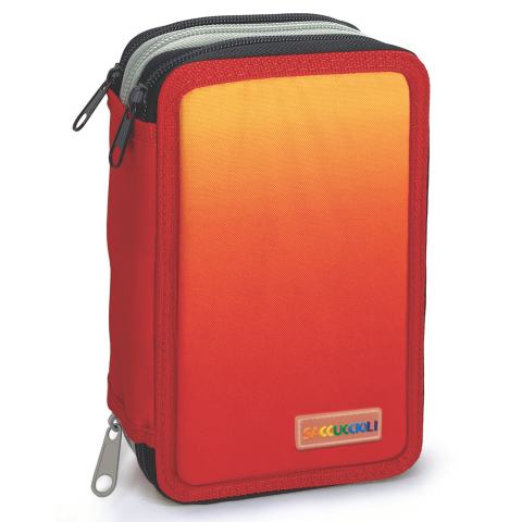 Penar echipat - Color Block cu 3 fermoare (18 markere si 12 creioane colorate) - 13 x 20 x 6.5 cm (12 buc/display), copii varsta 3 ani+,6 ani+,8 ani+ [1]