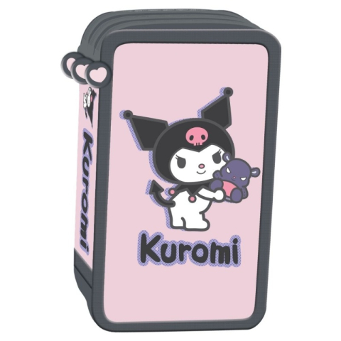Penare fete, baieti, echipate si neechipate - Penar echipat St.Majewski Kuromi Pink, 3 fermoare, roz, 694219