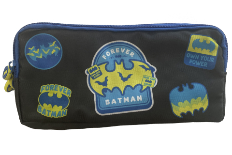 Rechizite Școlare - Penar etui 3 fermoare negru batman pigna