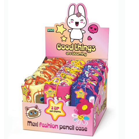 Penare fete, baieti, echipate si neechipate - Penar Good Things Are Blooming – maxi cu 3 fermoare si charms, pret/1 buc