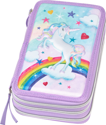 Rechizite Școlare - Penar neechipat 3 fermoare unicorn faber-castell