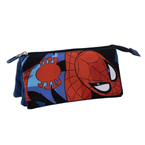 Penare fete, baieti, echipate si neechipate - Penar neechipat Cerda Spiderman, 1 fermoar, 3 compartimente, 22.5x11.5x2cm, 630930