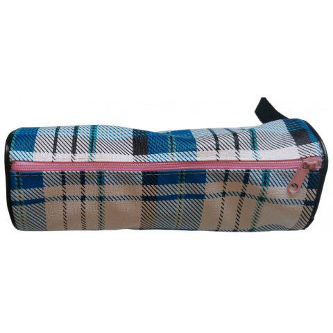 Penare fete, baieti, echipate si neechipate - Penar neechipat CNX in dungi, 1 fermoar, albastru cu alb, cilindric, textil, 203-A