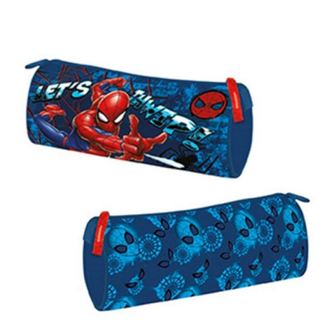 Penare fete, baieti, echipate si neechipate - Penar neechipat St.Majewski Spiderman, 1 fermoar, albastru, cilindric