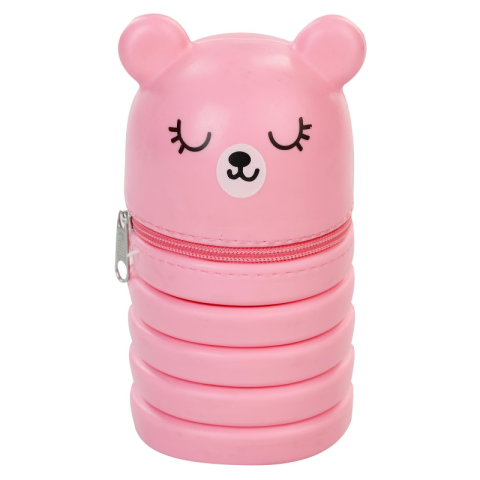 Penare fete, baieti, echipate si neechipate - Penar neechipat Stand Up Soft Touch figurine, 1 fermoar, diverse culori, siliconic, extensibil, 1237