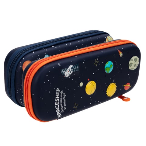 Rechizite Școlare - Penar oval cu compartimente rigid spaceship deli