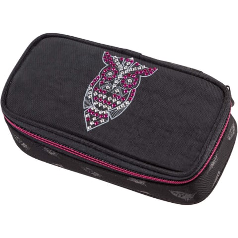 Rechizite Școlare - Penar oval owl negru walker