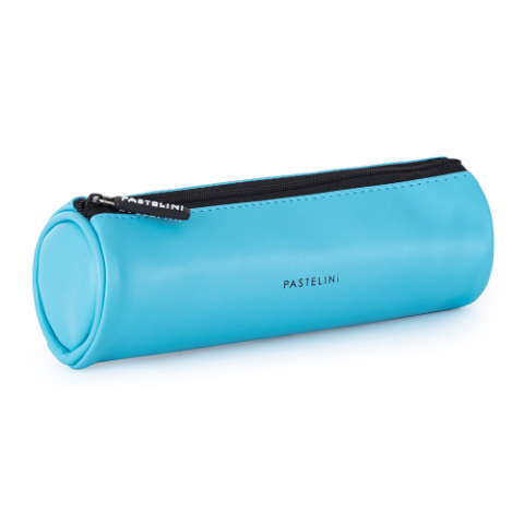 Rechizite Școlare - Penar rotund Pouch Pastelini Blue Oxy tubular