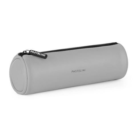 Rechizite Școlare - Penar rotund Pouch Pastelini Grey  Oxy tubular