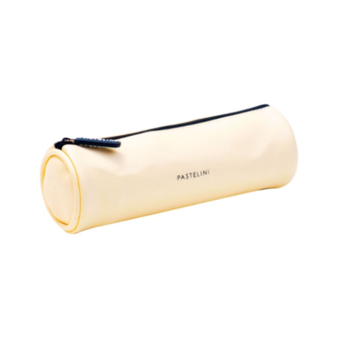 Rechizite Școlare - Penar rotund Pouch Pastelini Yellow tubular
