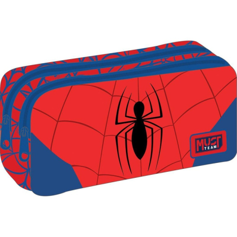 Rechizite Școlare - Penar tubular 2 fermoare 21x6x9cm Spiderman Red 