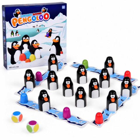 Jocuri de Masa, Societate, Cooperare si Boardgames - PENGOLOO Joc de Memorie cu Pinguini, 4 Ani+