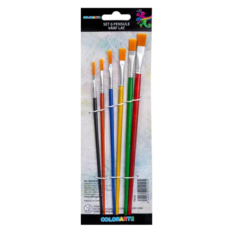 Art & Craft si Artizanat - Pensula Cnx 577-6, varf lat, nr. 1-6, set 6 buc