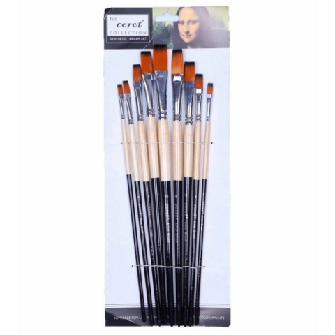 Art & Craft si Artizanat - Pensula Cnx Corot 801, varf lat, nr. 1-9, set 9 buc