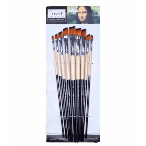 Art & Craft si Artizanat - Pensula Cnx Corot 802, varf lat oblic, nr. 1-16, set 9 buc