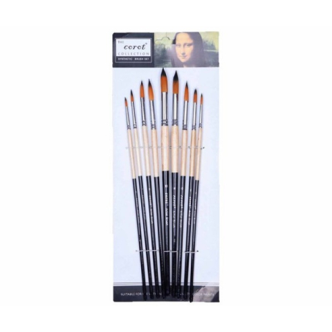 Art & Craft si Artizanat - Pensula Cnx Corot 804, varf rotund, nr. 1-9, set 9 buc