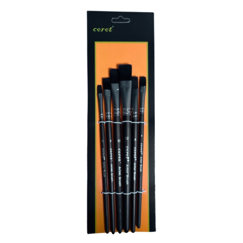 Art & Craft si Artizanat - Pensula Cnx Corot, varf nylon lat, nr. 2,4,6,8,10,12, set 6 buc