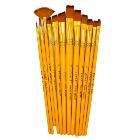 Art & Craft si Artizanat - Pensula Cnx Corot, varf nylon, nr. 1-10, set 12 buc
